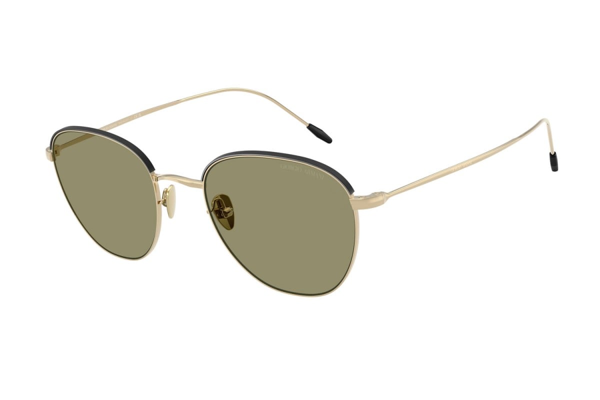 OCCHIALE DA SOLE UOMO | GIORGIO ARMANI AR 6048 - 30132A ORO PALLIDO/NERO OPACO - CALIBRO 51