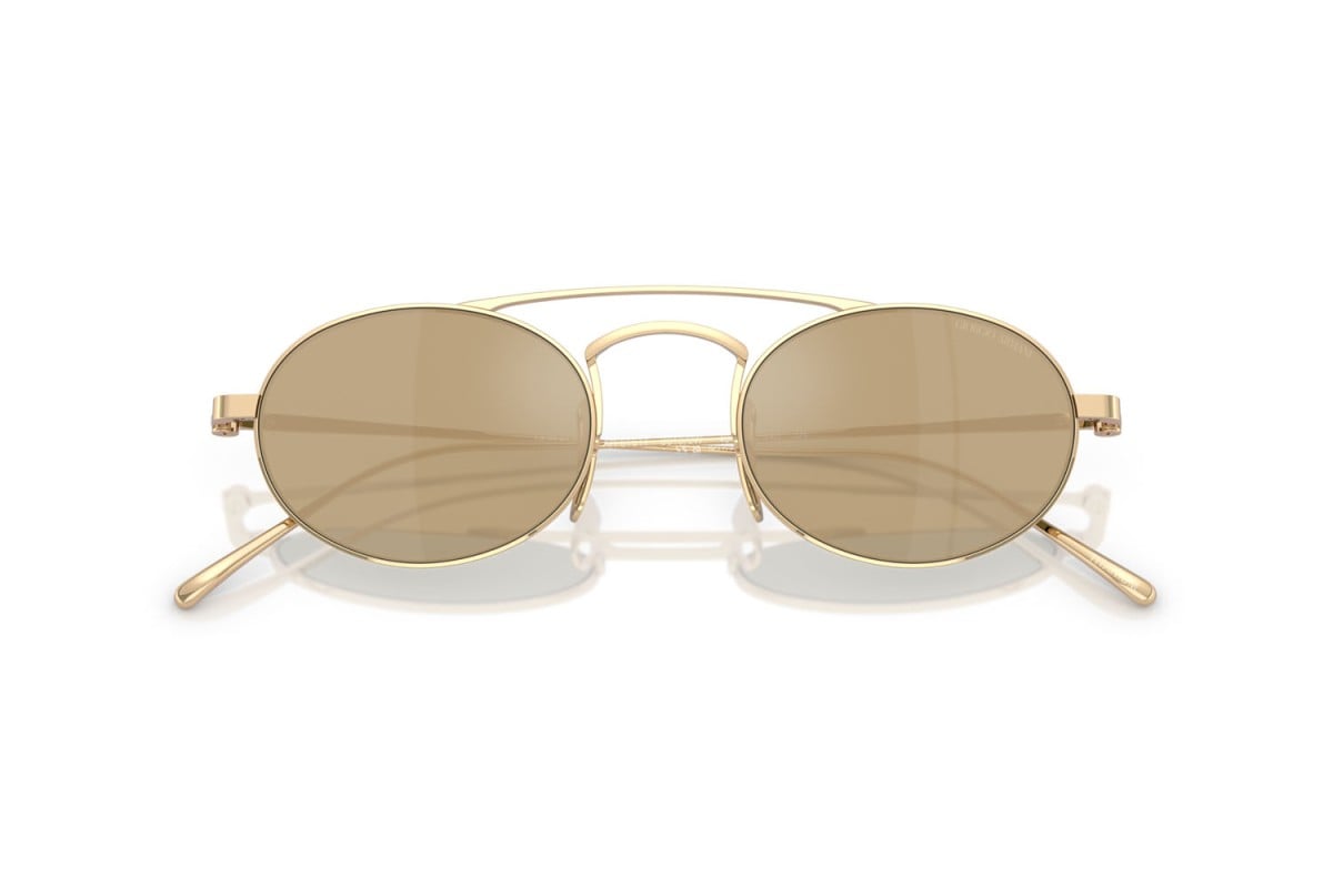 OCCHIALE DA SOLE UOMO | GIORGIO ARMANI AR 6161T - 30130W PLACCATO ORO PALLIDO - CALIBRO 49