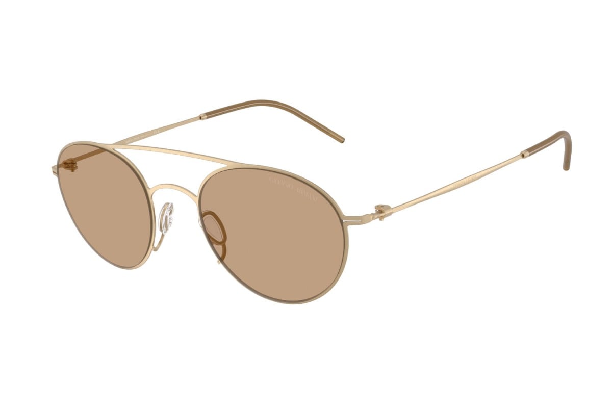 OCCHIALE DA SOLE UOMO | GIORGIO ARMANI AR 6169 - 300263 ORO PALLIDO OPACO - CALIBRO 48