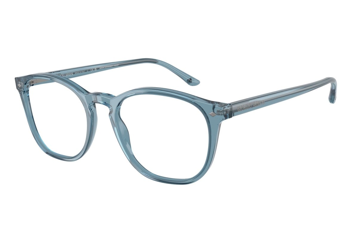 OCCHIALE DA VISTA UOMO | GIORGIO ARMANI AR 7074 - 6071 BLU TRASPARENTE - CALIBRO 50