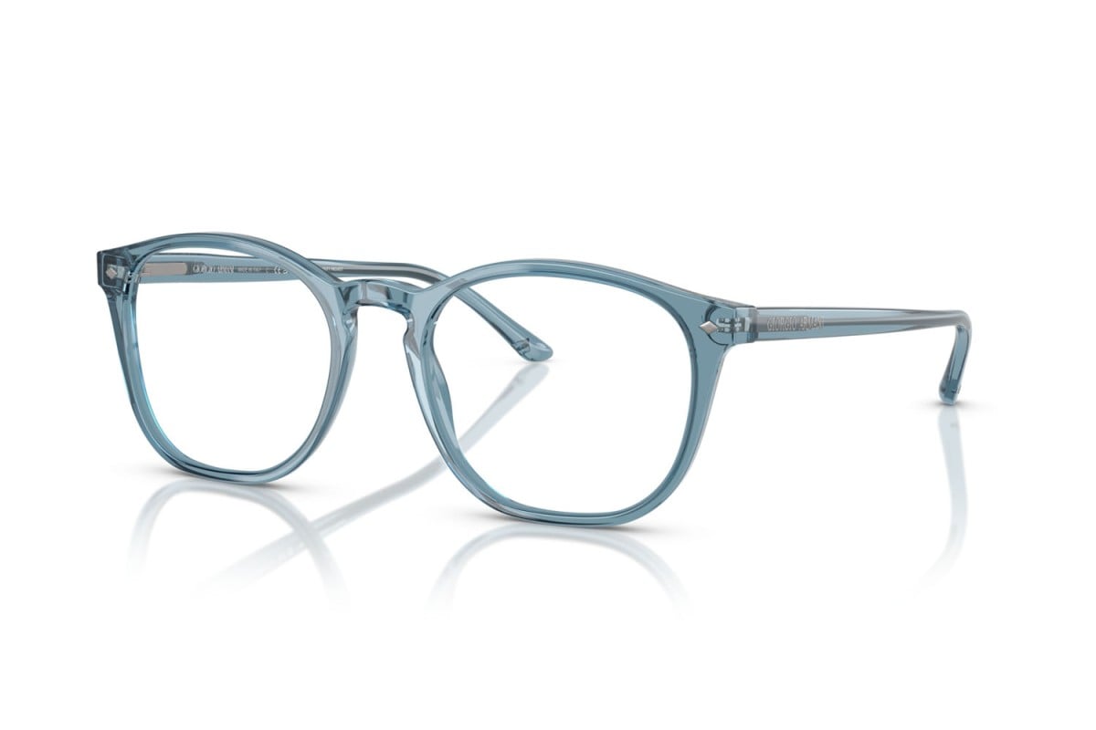 OCCHIALE DA VISTA UOMO | GIORGIO ARMANI AR 7074 - 6071 BLU TRASPARENTE - CALIBRO 50