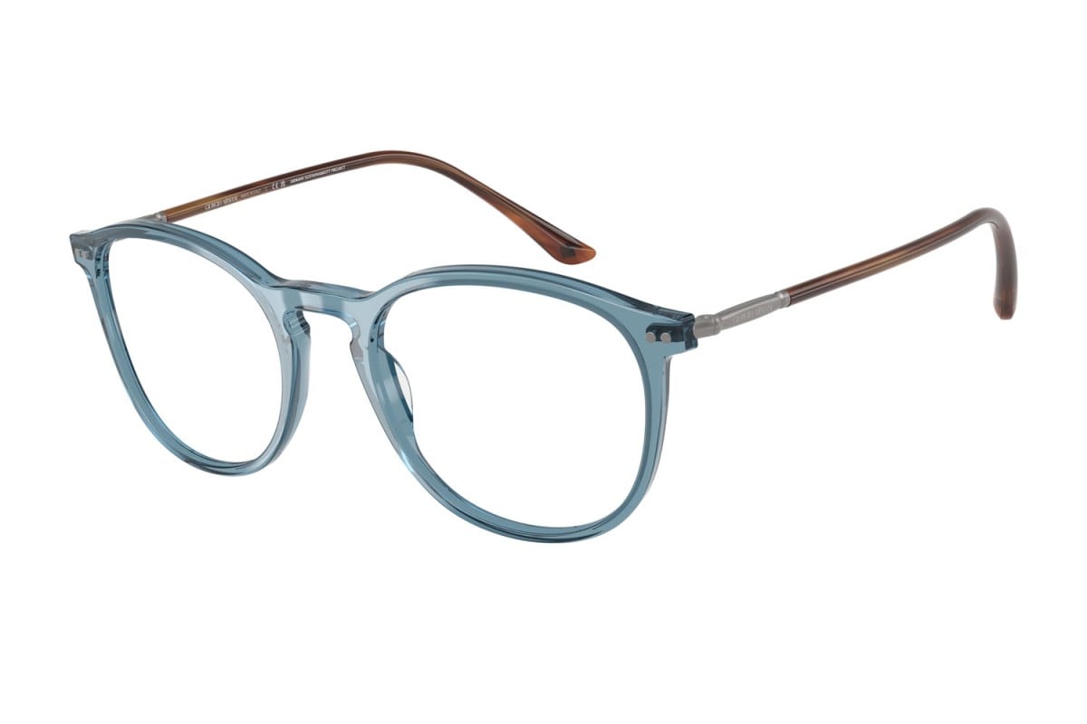 OCCHIALE DA VISTA UOMO | GIORGIO ARMANI AR 7125 - 6071 BLU TRASPARENTE - CALIBRO 52
