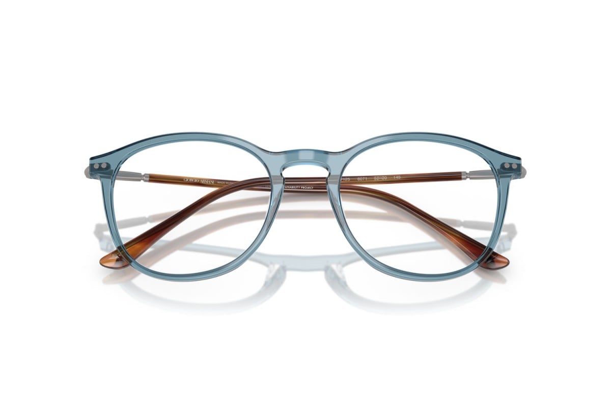 OCCHIALE DA VISTA UOMO | GIORGIO ARMANI AR 7125 - 6071 BLU TRASPARENTE - CALIBRO 50