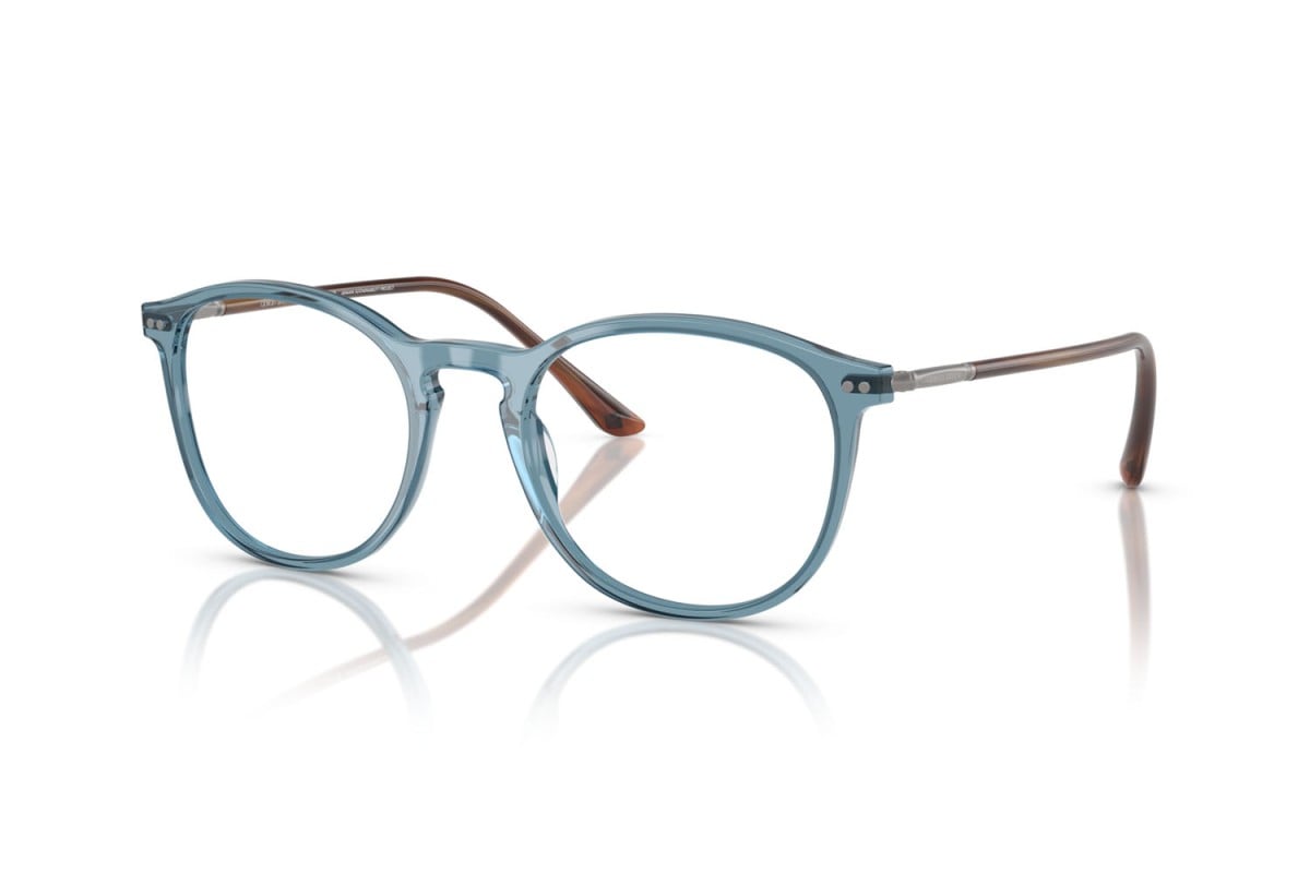 OCCHIALE DA VISTA UOMO | GIORGIO ARMANI AR 7125 - 6071 BLU TRASPARENTE - CALIBRO 52