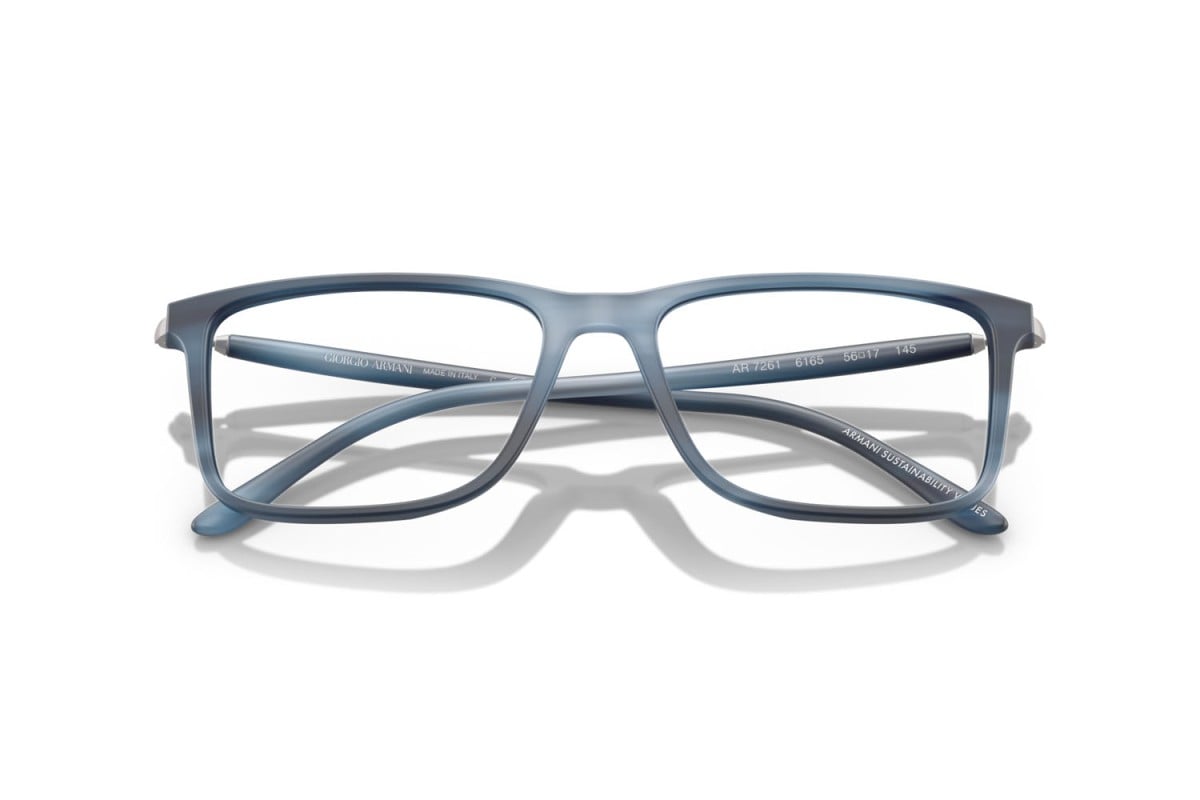 OCCHIALE DA VISTA UOMO | GIORGIO ARMANI AR 7261 - 6165 BLU STRIATO OPACO - CALIBRO 54