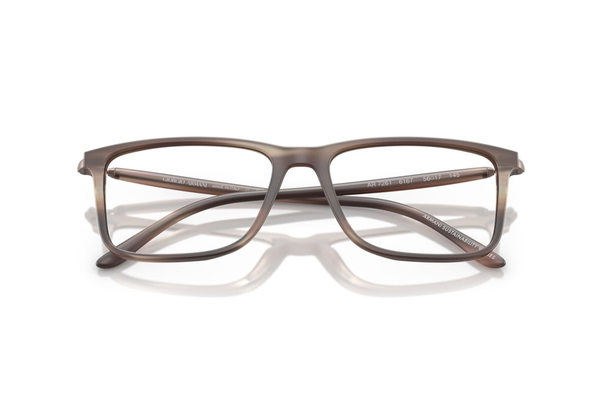 OCCHIALE DA VISTA UOMO | GIORGIO ARMANI AR 7261 - 6167 MARRONE STRIATO OPACO - CALIBRO 56