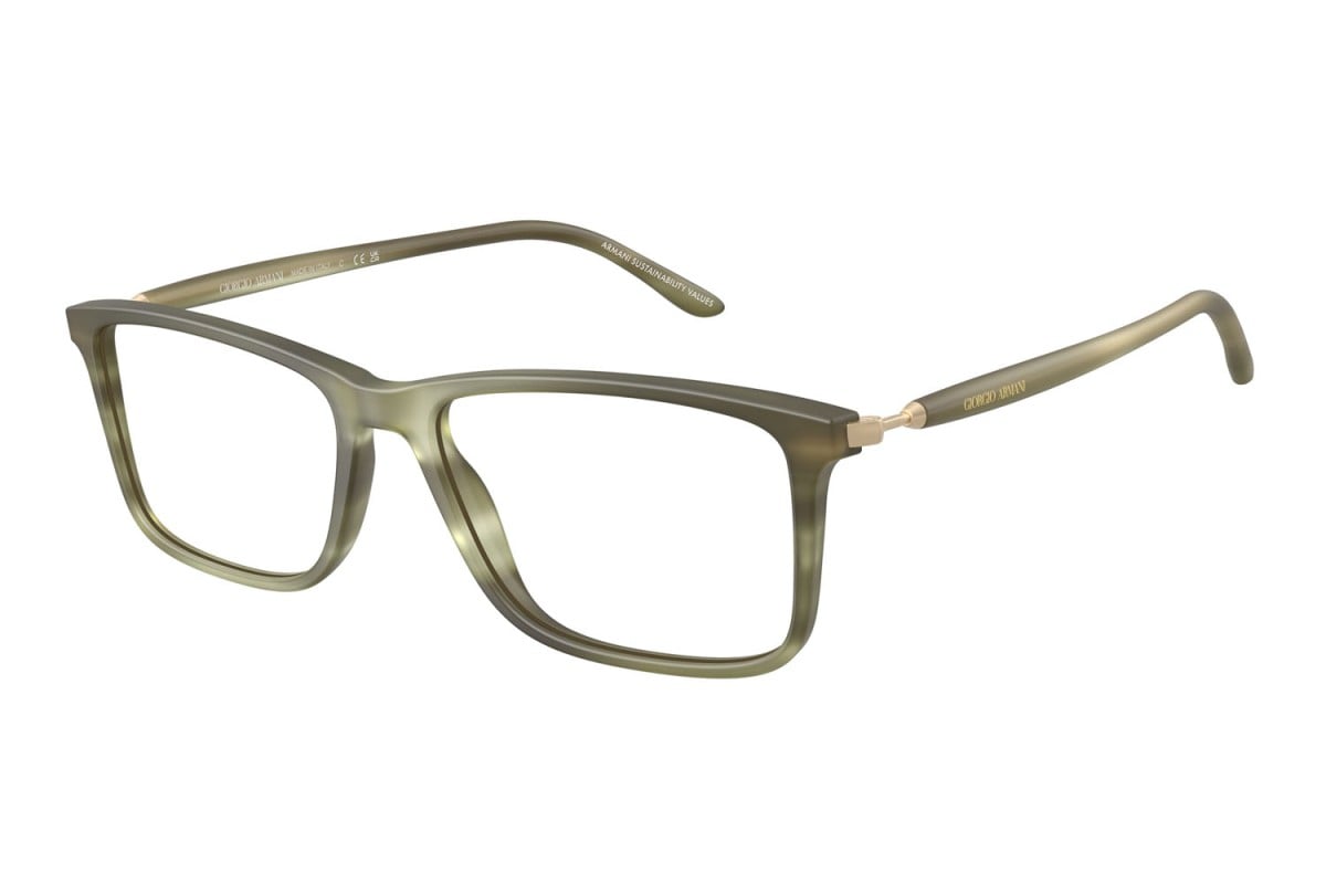OCCHIALE DA VISTA UOMO | GIORGIO ARMANI AR 7261 - 6168 VERDE STRIATO OPACO - CALIBRO 56