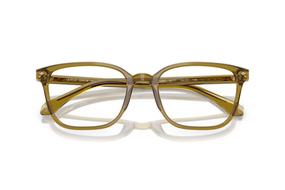 OCCHIALE DA VISTA UOMO | GIORGIO ARMANI AR 7265 - 6172 MARRONE TRASPARENTE - CALIBRO 53