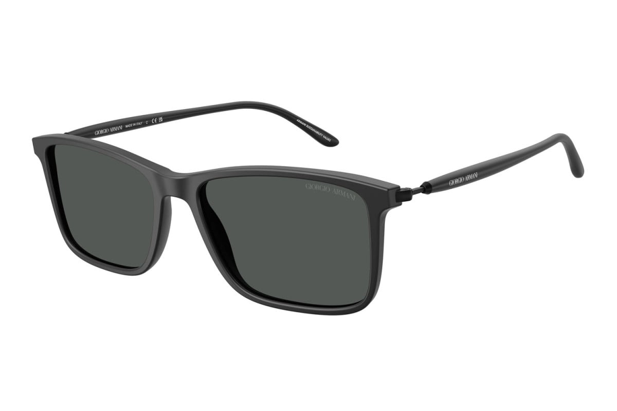 OCCHIALE DA SOLE UOMO | GIORGIO ARMANI AR 8218 - 587587 NERO OPACO - CALIBRO 56