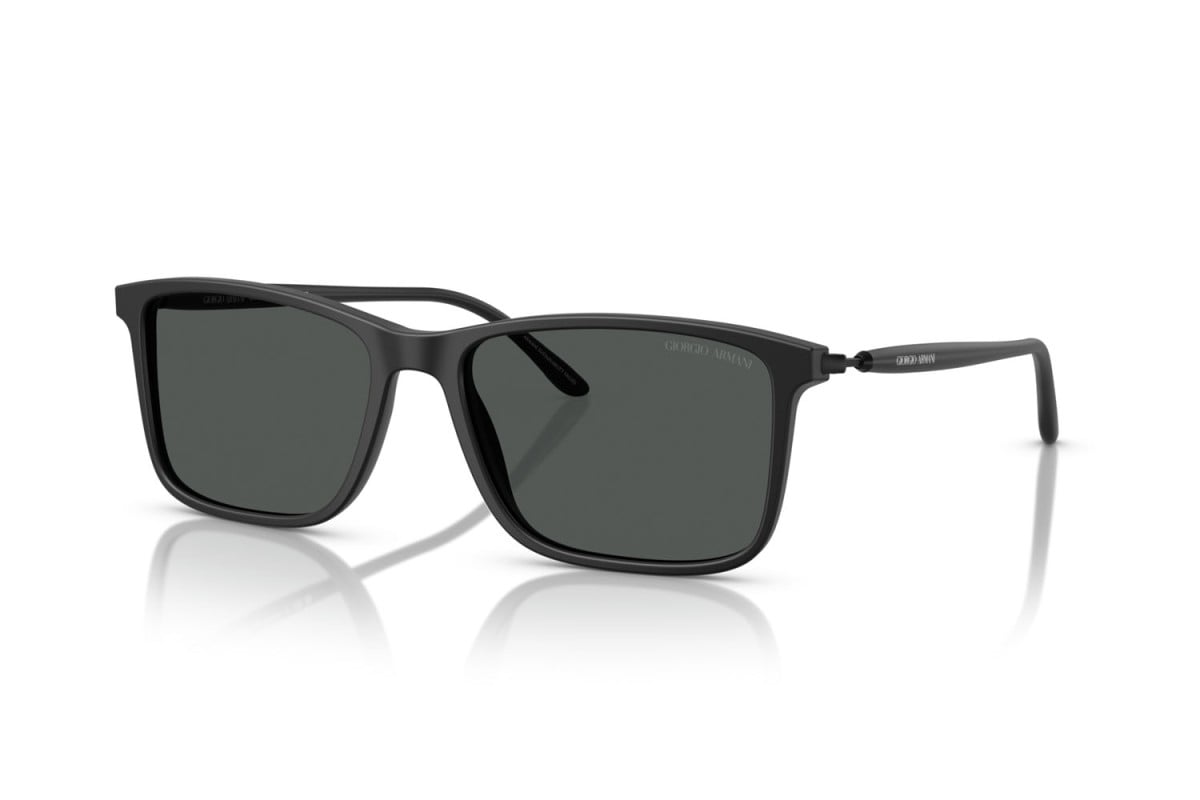 OCCHIALE DA SOLE UOMO | GIORGIO ARMANI AR 8218 - 587587 NERO OPACO - CALIBRO 56