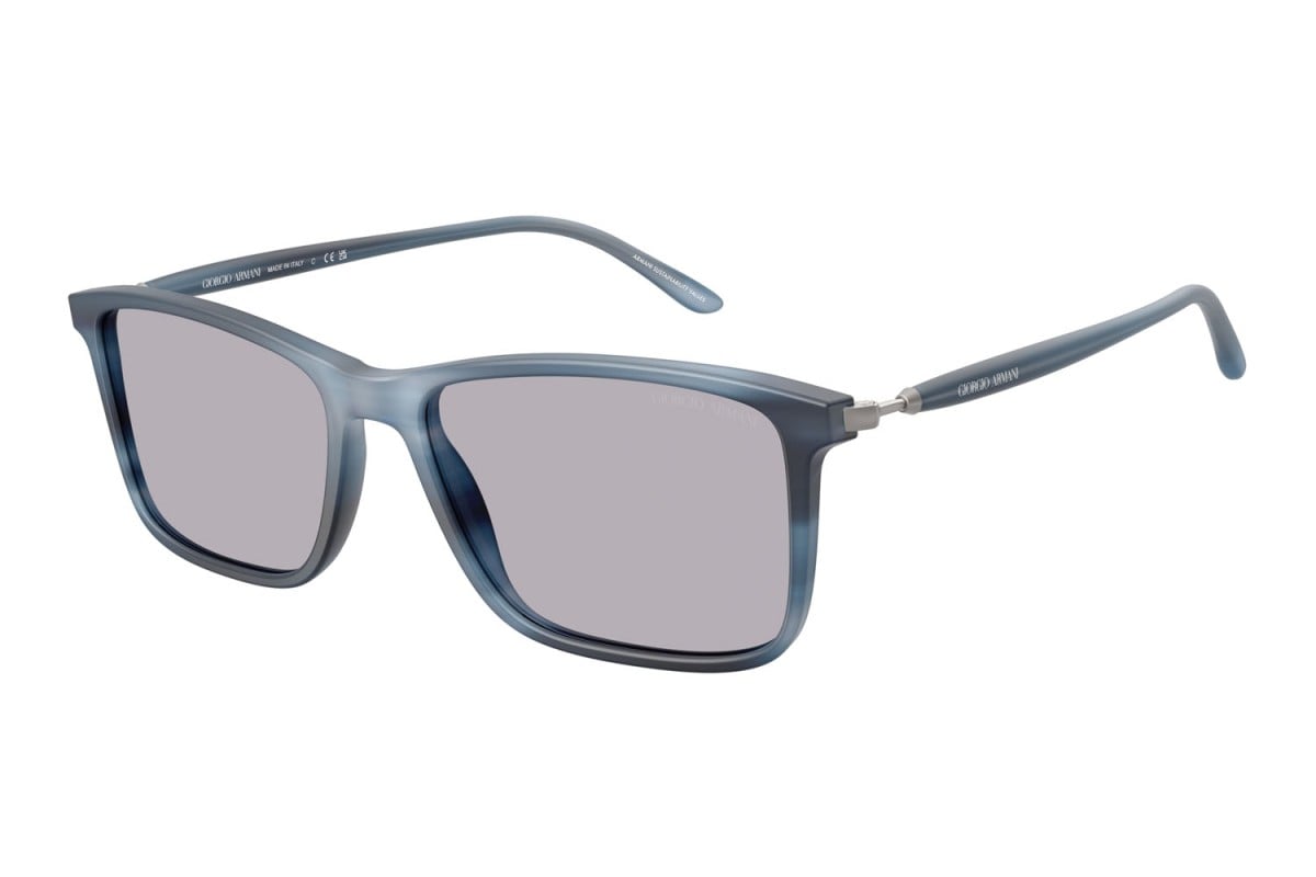 OCCHIALE DA SOLE UOMO | GIORGIO ARMANI AR 8218 - 6165M3 BLU STRIATO OPACO - CALIBRO 56