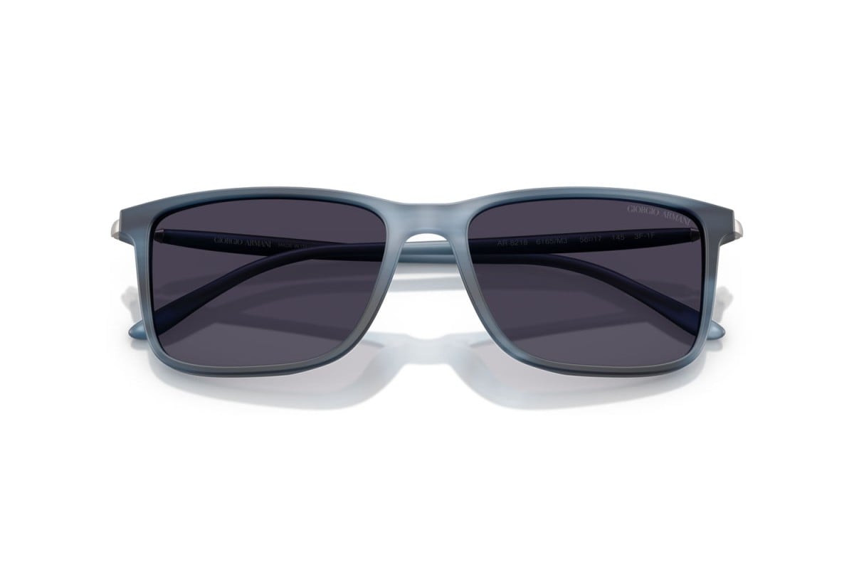 OCCHIALE DA SOLE UOMO | GIORGIO ARMANI AR 8218 - 6165M3 BLU STRIATO OPACO - CALIBRO 56