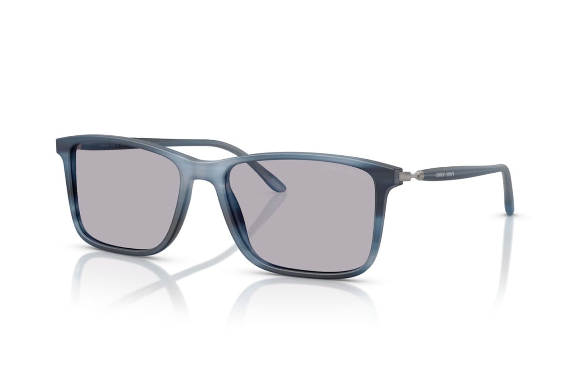 OCCHIALE DA SOLE UOMO | GIORGIO ARMANI AR 8218 - 6165M3 BLU STRIATO OPACO - CALIBRO 56