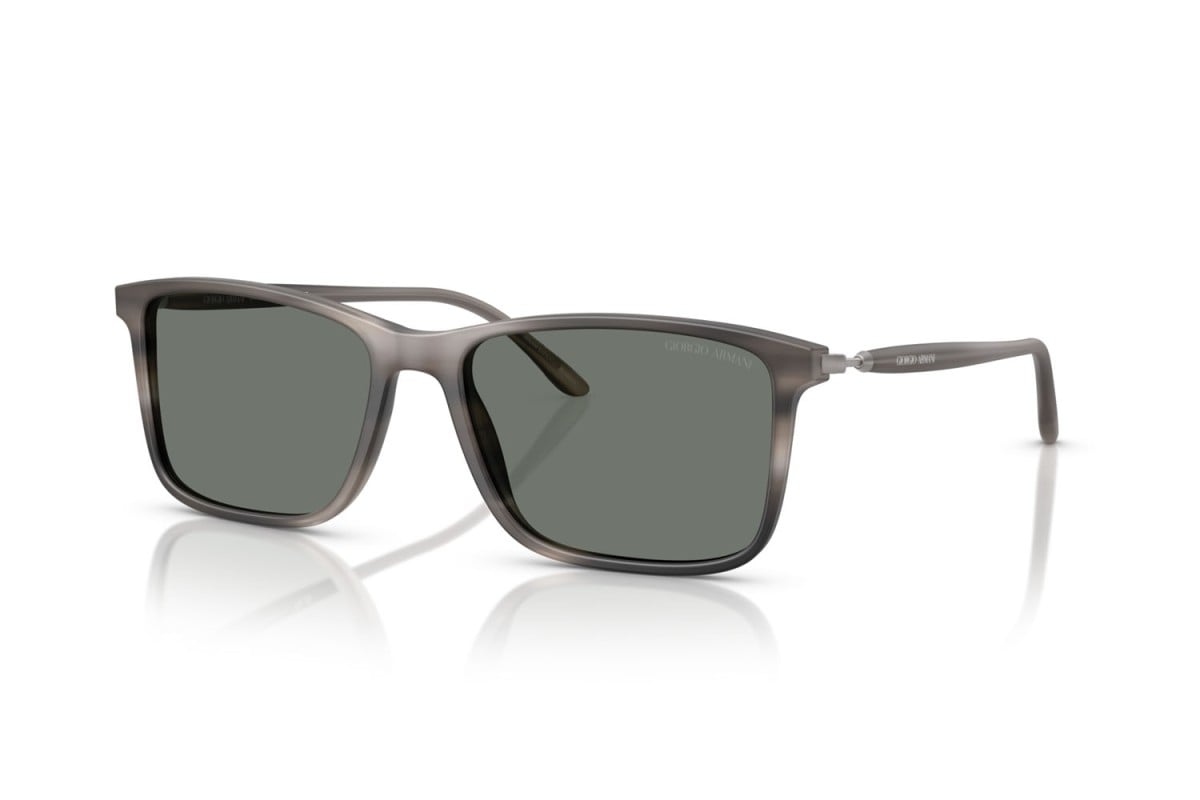 OCCHIALE DA SOLE UOMO | GIORGIO ARMANI AR 8218 - 616611 GRIGIO STRIATO OPACO - CALIBRO 56