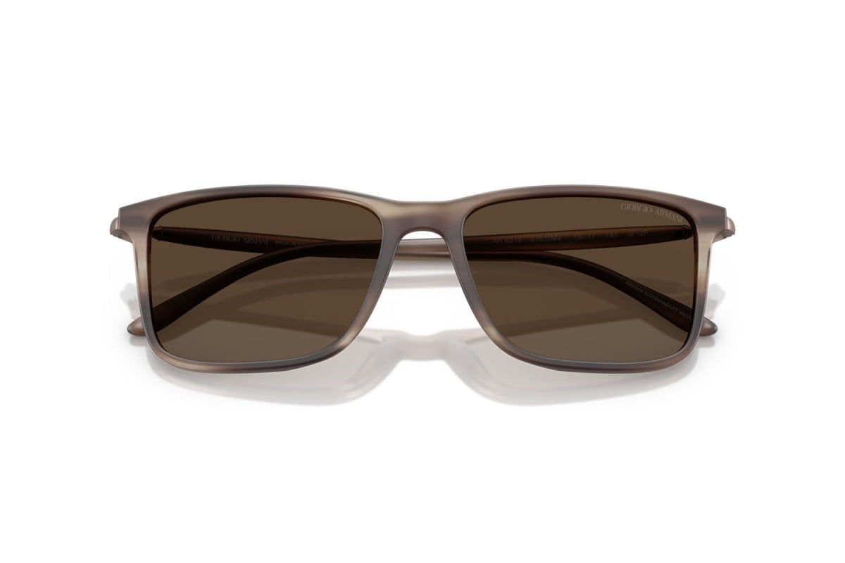 OCCHIALE DA SOLE UOMO | GIORGIO ARMANI AR 8218 - 6167M4 MARRONE STRIATO OPACO - CALIBRO 56