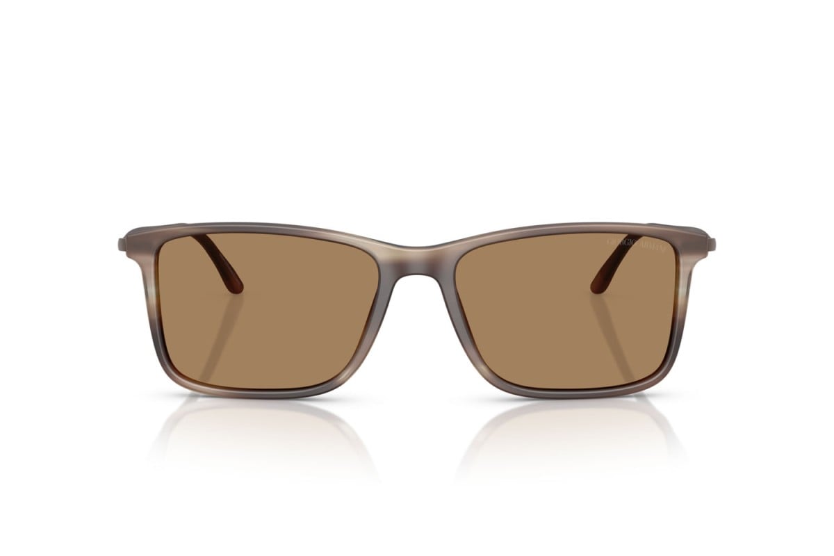 OCCHIALE DA SOLE UOMO | GIORGIO ARMANI AR 8218 - 6167M4 MARRONE STRIATO OPACO - CALIBRO 56