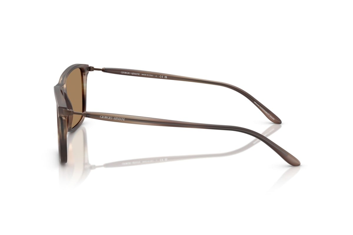 OCCHIALE DA SOLE UOMO | GIORGIO ARMANI AR 8218 - 6167M4 MARRONE STRIATO OPACO - CALIBRO 56
