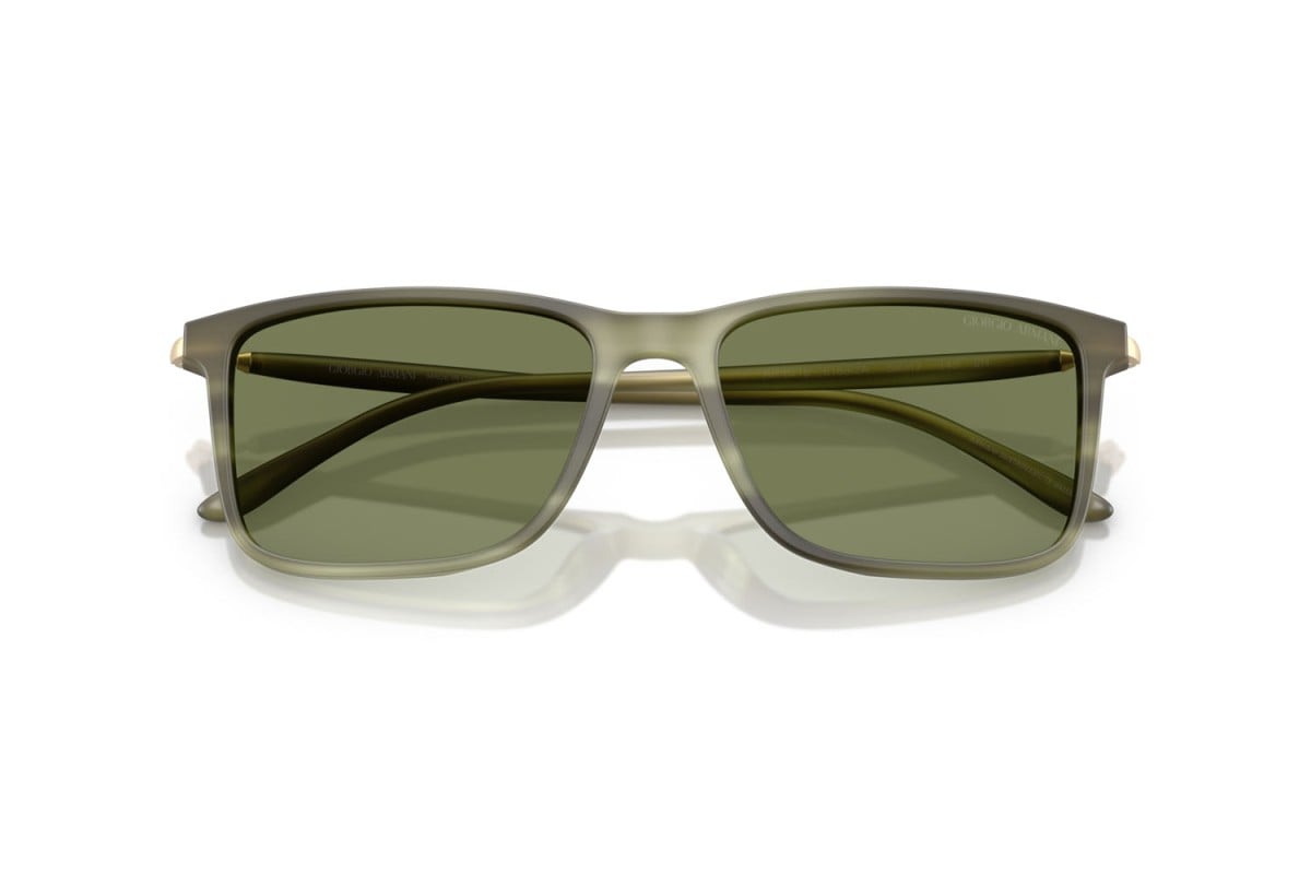 OCCHIALE DA SOLE UOMO | GIORGIO ARMANI AR 8218 - 61682A VERDE STRIATO OPACO - CALIBRO 56