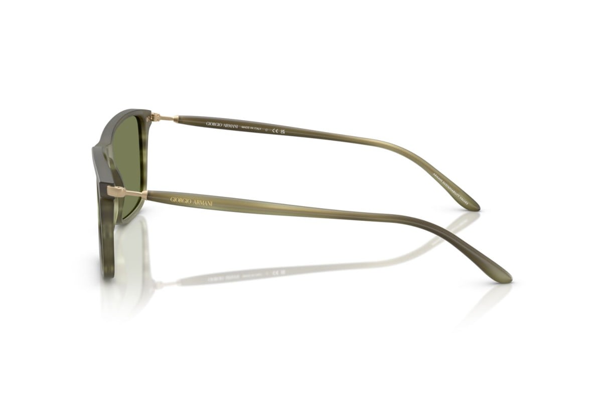 OCCHIALE DA SOLE UOMO | GIORGIO ARMANI AR 8218 - 61682A VERDE STRIATO OPACO - CALIBRO 56