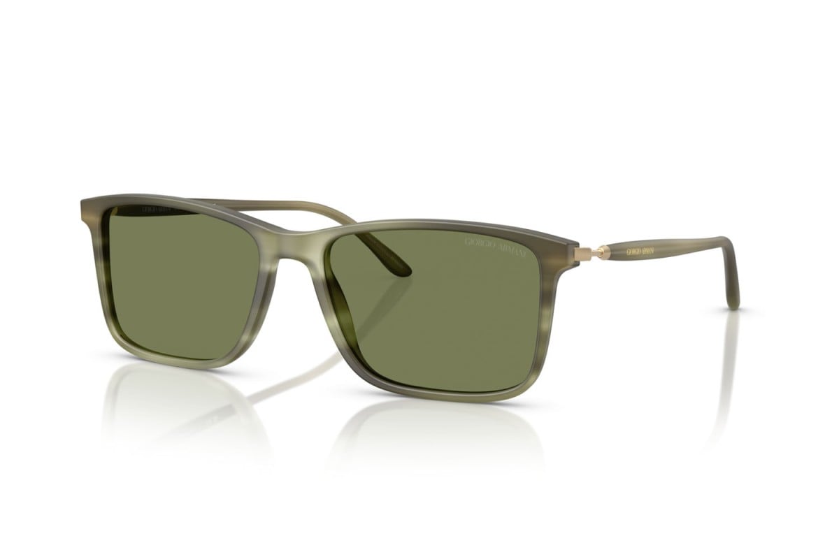 OCCHIALE DA SOLE UOMO | GIORGIO ARMANI AR 8218 - 61682A VERDE STRIATO OPACO - CALIBRO 56