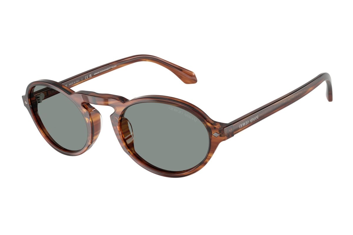 OCCHIALE DA SOLE UOMO | GIORGIO ARMANI AR 8219U - 616256 MARRONE STRIATO - CALIBRO 52