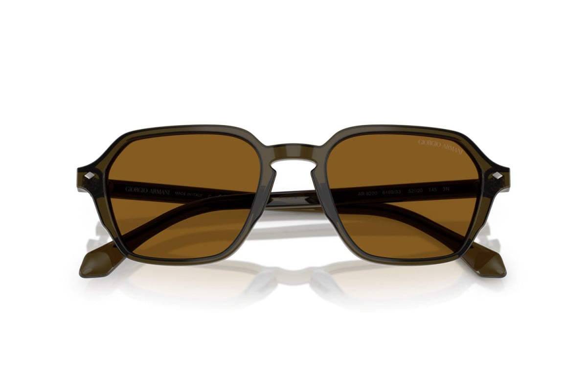 OCCHIALE DA SOLE UOMO | GIORGIO ARMANI AR 8220 - 616933 VERDE TRASPARENTE - CALIBRO 52