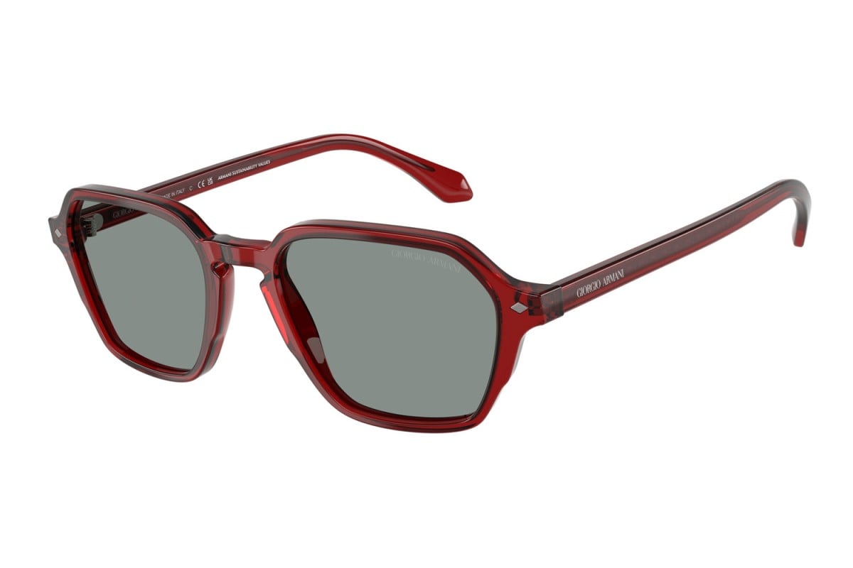 OCCHIALE DA SOLE UOMO | GIORGIO ARMANI AR 8220 - 617056 BORDEAUX TRASPARENTE - CALIBRO 52