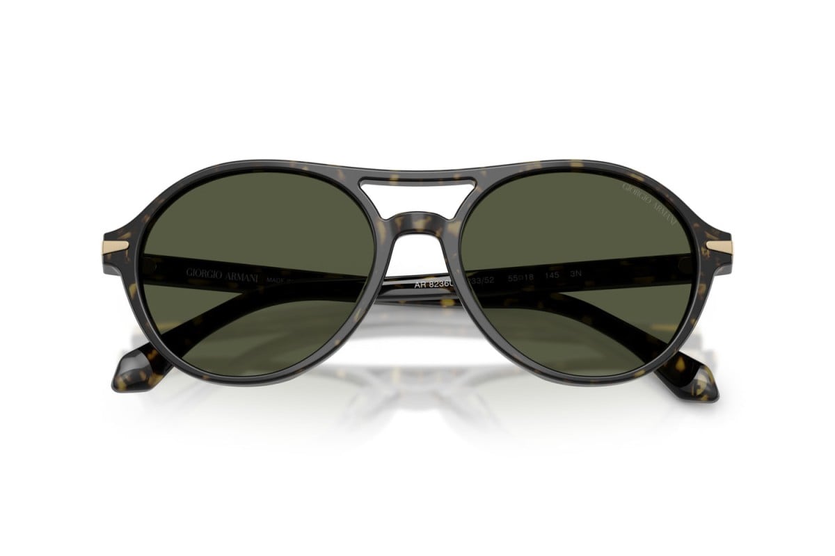 OCCHIALE DA SOLE UOMO | GIORGIO ARMANI AR 8236U - 623352 AVANA VERDE - CALIBRO 55