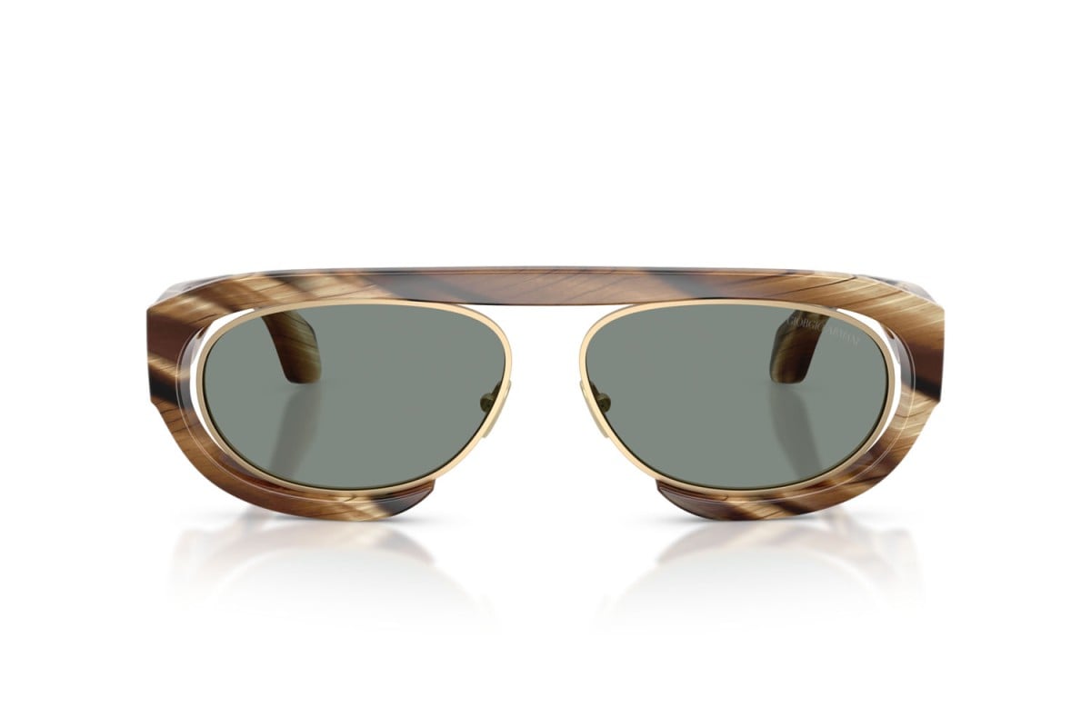 OCCHIALE DA SOLE UOMO | GIORGIO ARMANI AR 8239 - 6065/1 MARRONE CORNO - CALIBRO 57