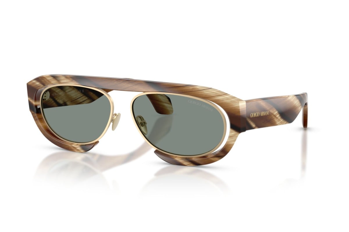OCCHIALE DA SOLE UOMO | GIORGIO ARMANI AR 8239 - 6065/1 MARRONE CORNO - CALIBRO 57