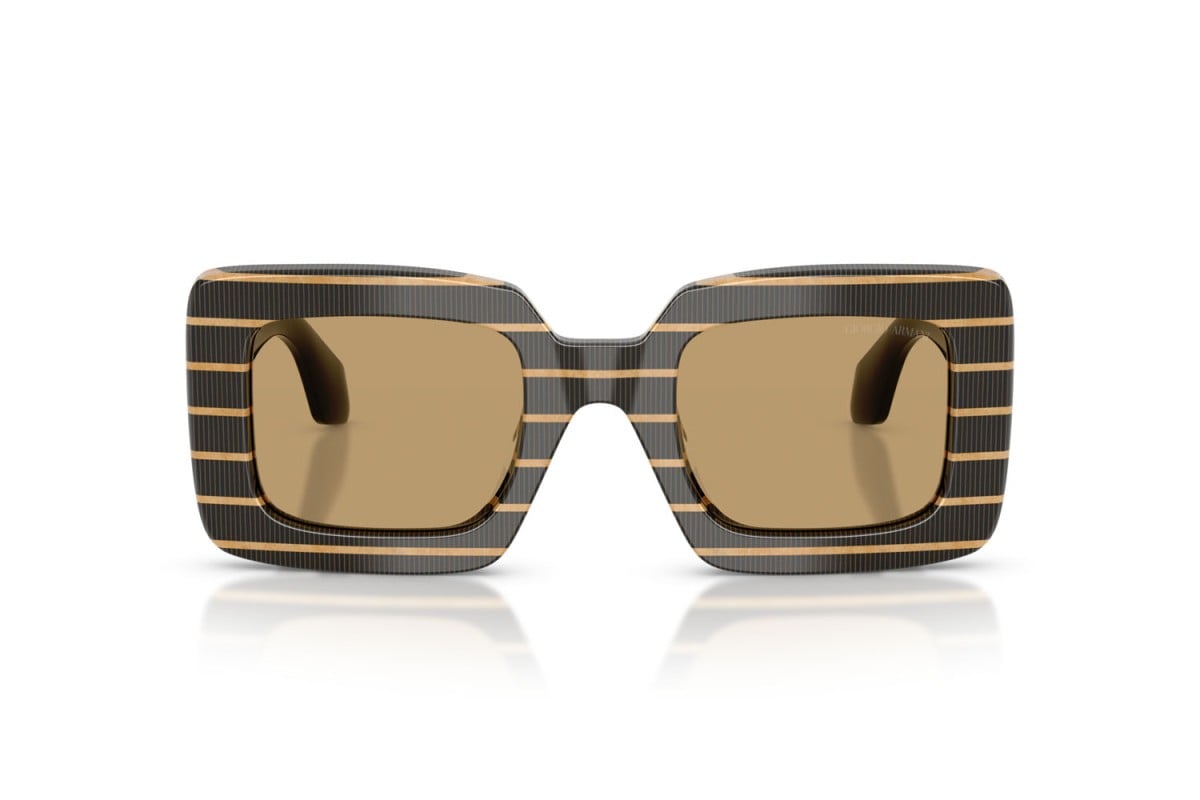 OCCHIALE DA SOLE DONNA | GIORGIO ARMANI AR 8241U - 622673 STRISCE SOTTILI NERE/ORO - CALIBRO 48
