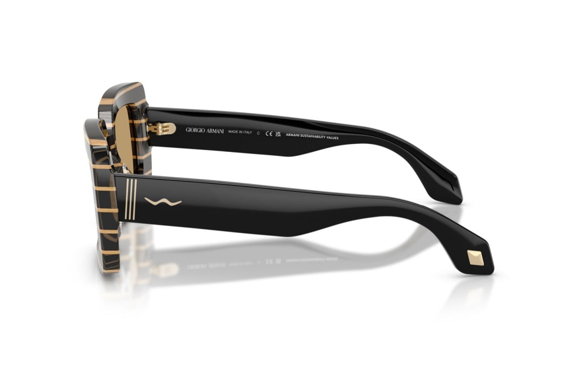 OCCHIALE DA SOLE DONNA | GIORGIO ARMANI AR 8241U - 622673 STRISCE SOTTILI NERE/ORO - CALIBRO 48