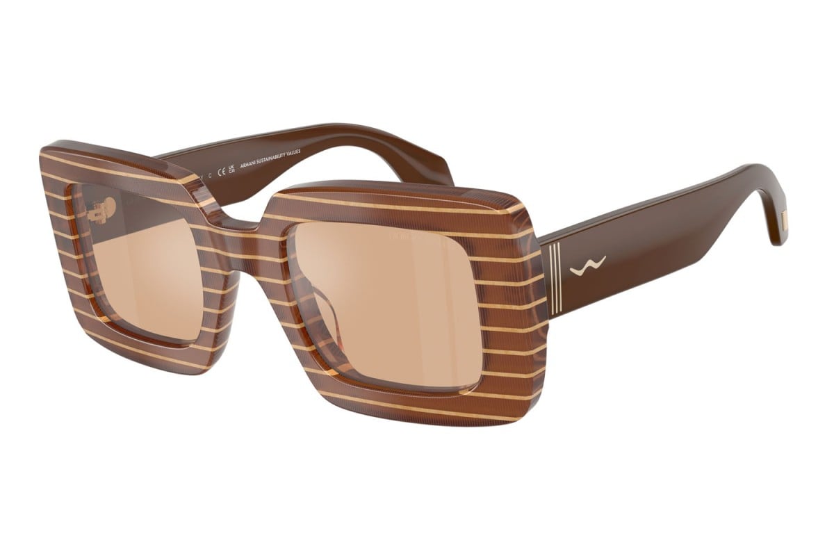 OCCHIALE DA SOLE DONNA | GIORGIO ARMANI AR 8241U - 63112S STRISCE PESCA/BLOCCO ORO - CALIBRO 48