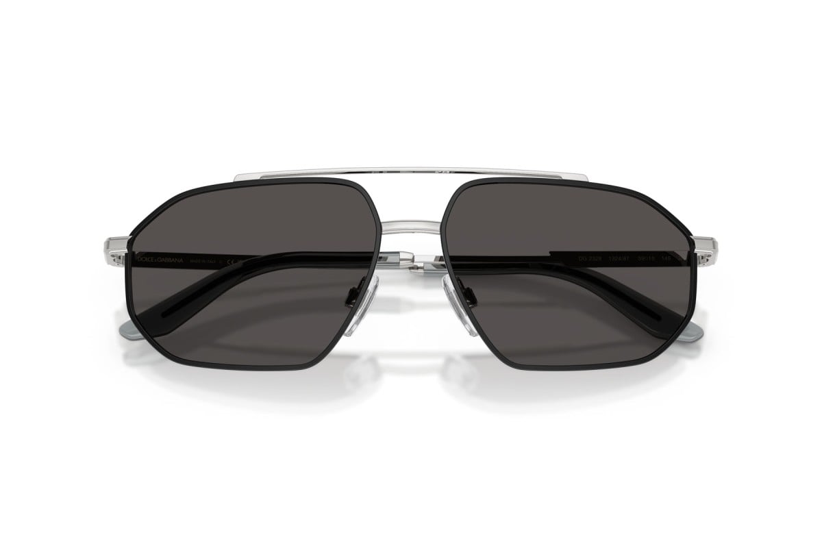 OCCHIALE DA SOLE UOMO | DOLCE & GABBANA DG 2328 - 132487 ARGENTO/NERO OPACO - CALIBRO 59