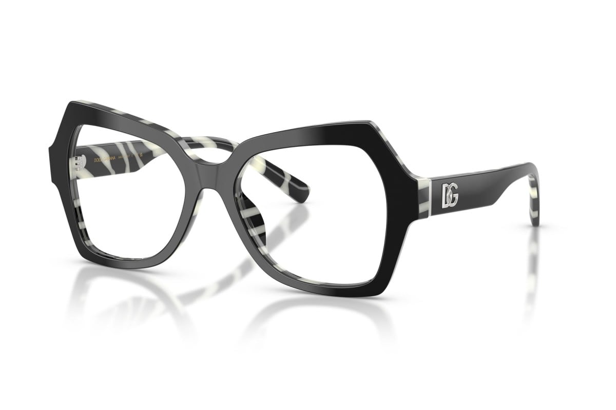 OCCHIALE DA VISTA DONNA | DOLCE & GABBANA DG 3429 - 3372 NERO SU ZEBRA - CALIBRO 52