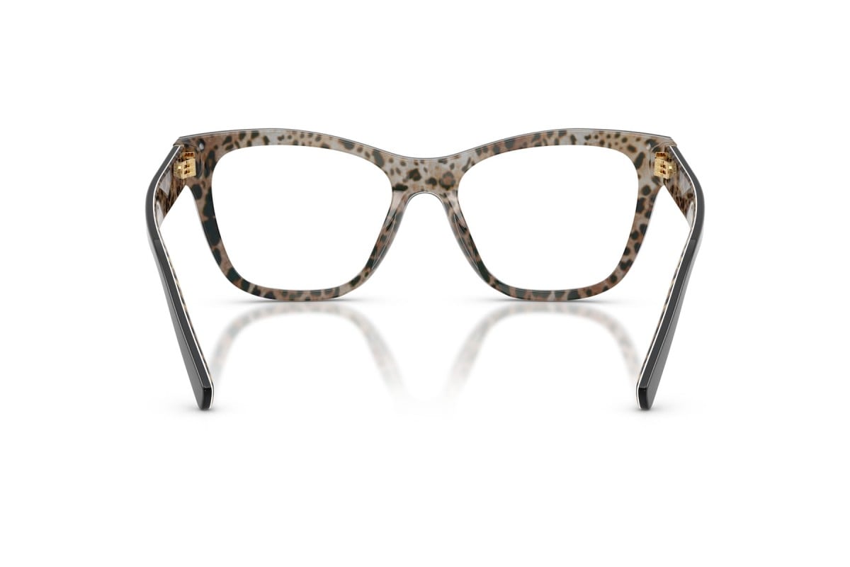 OCCHIALE DA VISTA DONNA | DOLCE & GABBANA DG 3430 - 3299 NERO SU MARRONE LEONE - CALIBRO 53