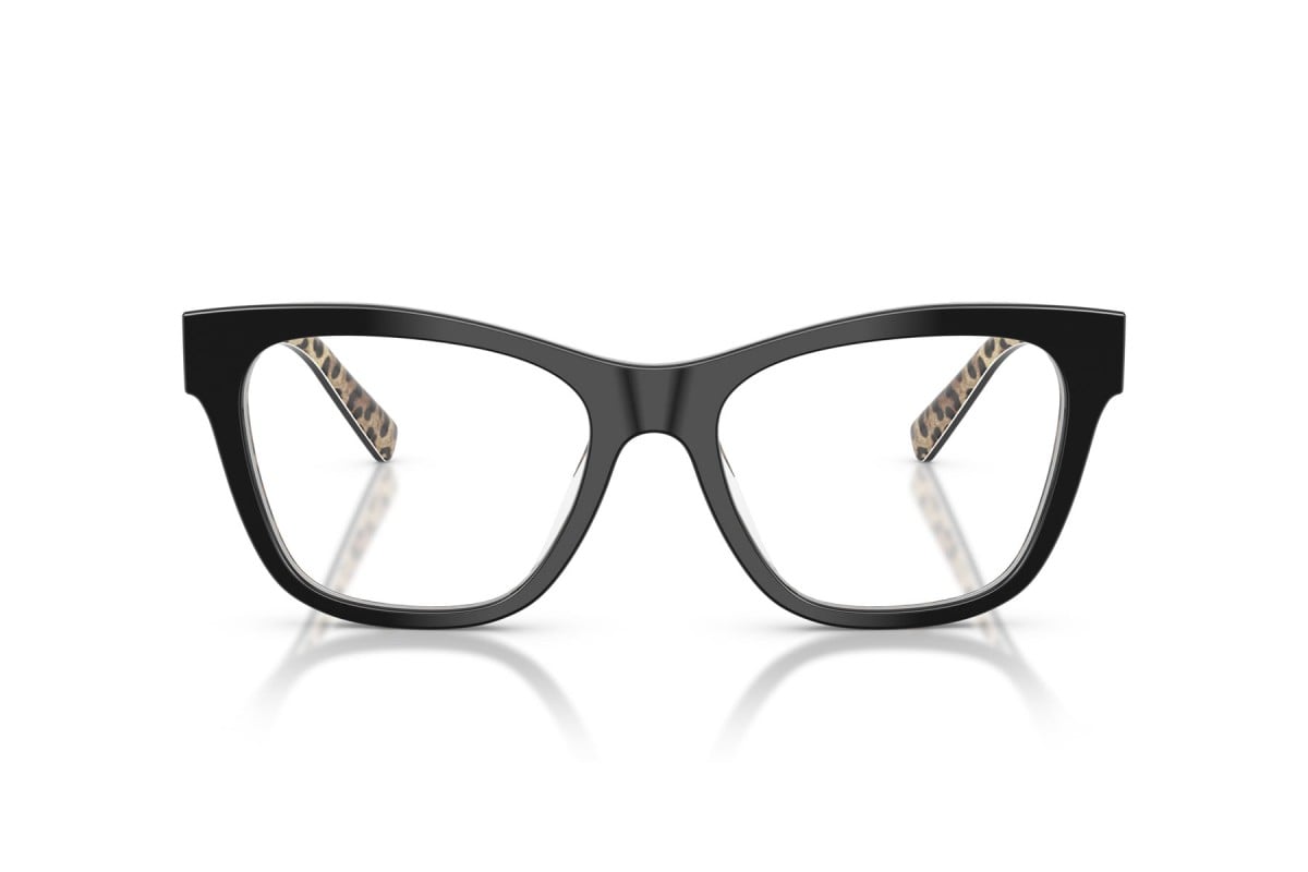 OCCHIALE DA VISTA DONNA | DOLCE & GABBANA DG 3430 - 3299 NERO SU MARRONE LEONE - CALIBRO 53