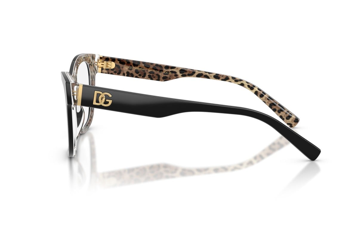 OCCHIALE DA VISTA DONNA | DOLCE & GABBANA DG 3430 - 3299 NERO SU MARRONE LEONE - CALIBRO 53