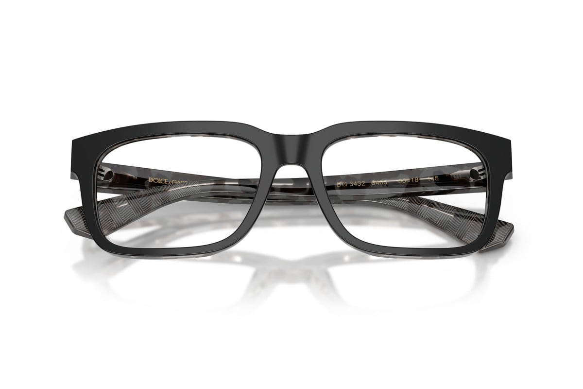 OCCHIALE DA VISTA UOMO | DOLCE & GABBANA DG 3432 - 3403 NERO SU GRIGIO AVANA - CALIBRO 56
