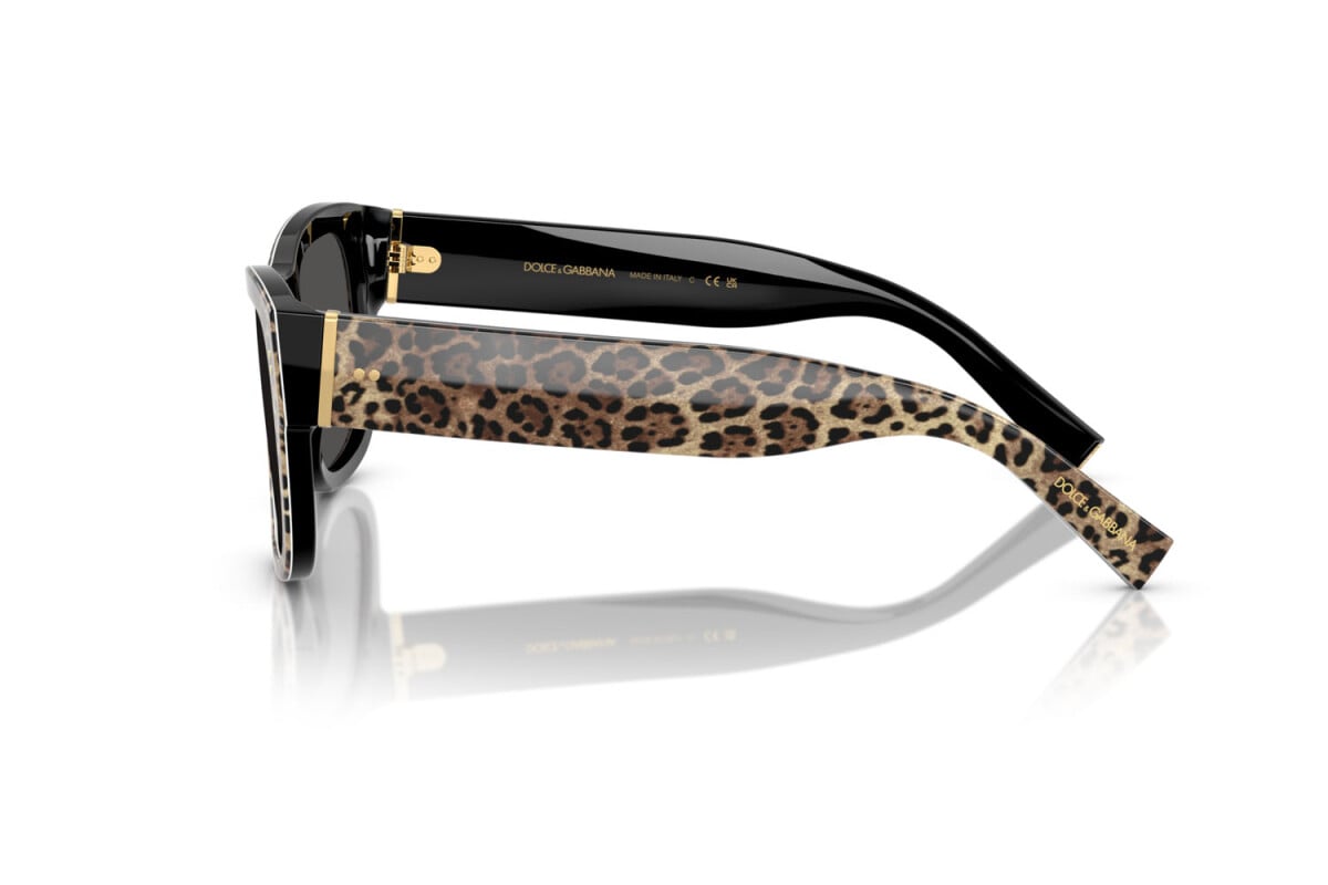 DOLCE & GABBANA - 316387 TOP LEO SU NERO | OCCHIALE DA SOLE UOMO - DG 4338 CALIBRO 52