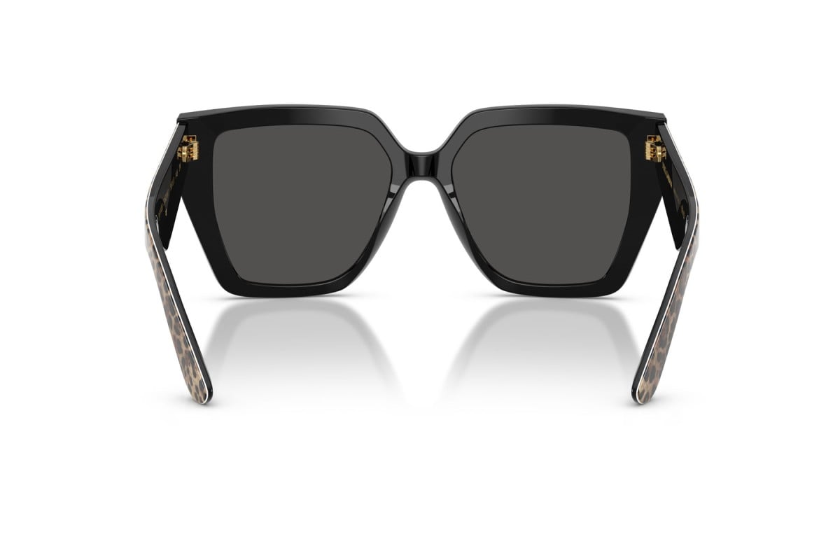 OCCHIALE DA SOLE DONNA | DOLCE & GABBANA DG 4438 - 316387 LEONE MARRONE SU NERO - CALIBRO 55