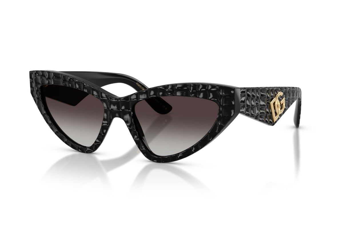 OCCHIALE DA SOLE DONNA | DOLCE & GABBANA DG 4439 - 32888G TEXTURE COCCO NERA - CALIBRO 55