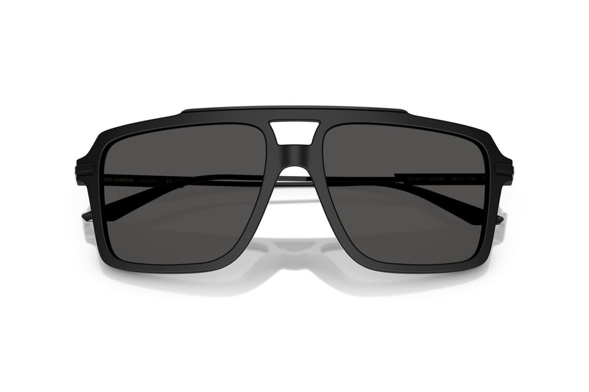 DOLCE & GABBANA - 252587 NERO OPACO | OCCHIALE DA SOLE UOMO - DG 4477 CALIBRO 56