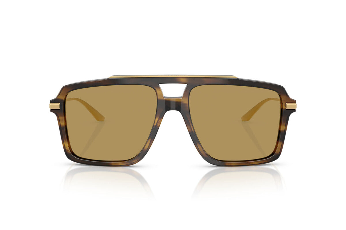 DOLCE & GABBANA - 344673 OCRA STRIATO | OCCHIALE DA SOLE UOMO - DG 4477 CALIBRO 56