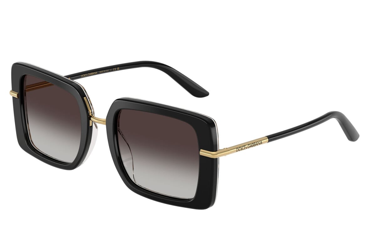 DOLCE & GABBANA - 32998G TOP NERO SU LEONE | OCCHIALE DA SOLE DONNA - DG 4491 CALIBRO 52