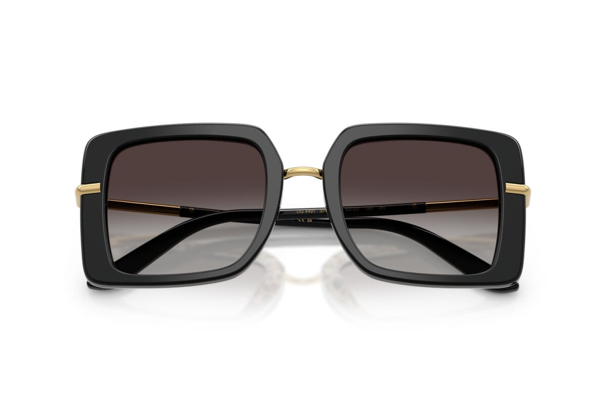 DOLCE & GABBANA - 32998G TOP NERO SU LEONE | OCCHIALE DA SOLE DONNA - DG 4491 CALIBRO 52