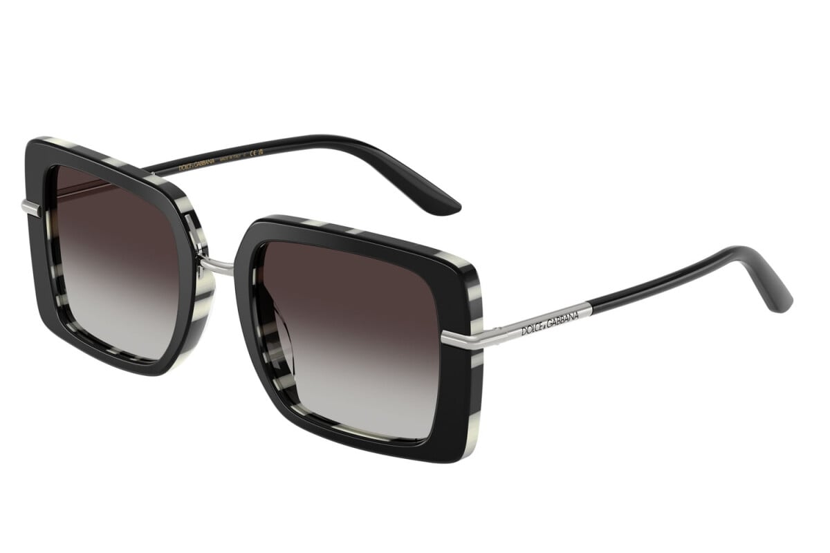 DOLCE & GABBANA - 33728G TOP NERO SU ZEBRA | OCCHIALE DA SOLE DONNA - DG 4491 CALIBRO 52