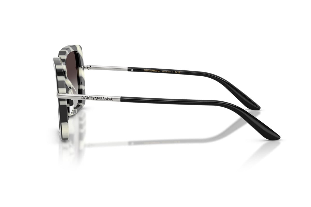 DOLCE & GABBANA - 33728G TOP NERO SU ZEBRA | OCCHIALE DA SOLE DONNA - DG 4491 CALIBRO 52