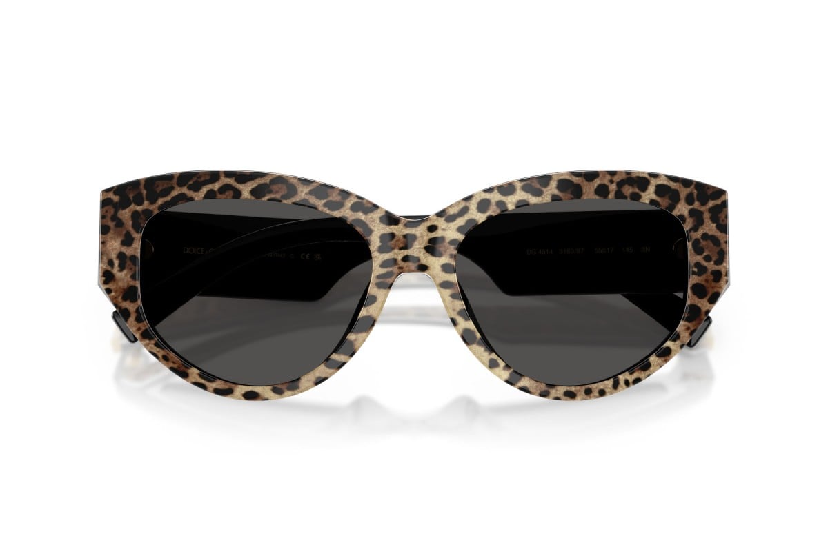 OCCHIALE DA SOLE DONNA | DOLCE & GABBANA DG 4514 - 316387 LEONE MARRONE SU NERO - CALIBRO 55
