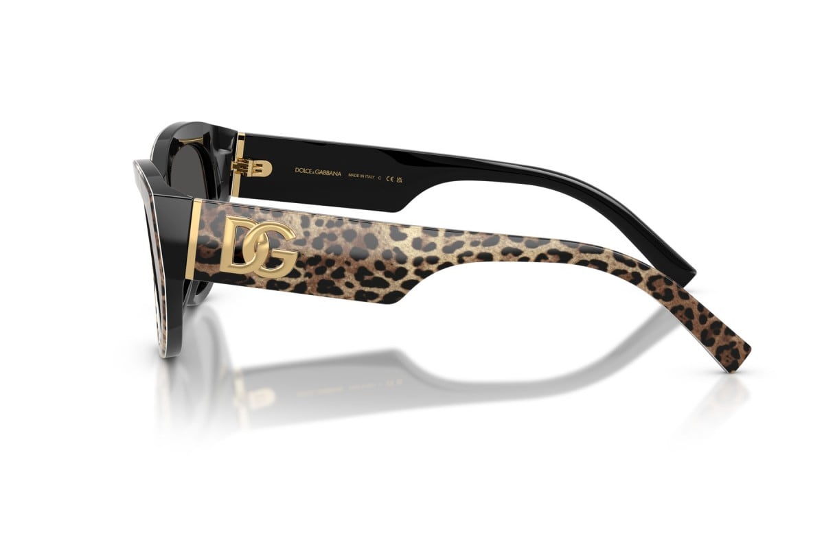 OCCHIALE DA SOLE DONNA | DOLCE & GABBANA DG 4514 - 316387 LEONE MARRONE SU NERO - CALIBRO 55